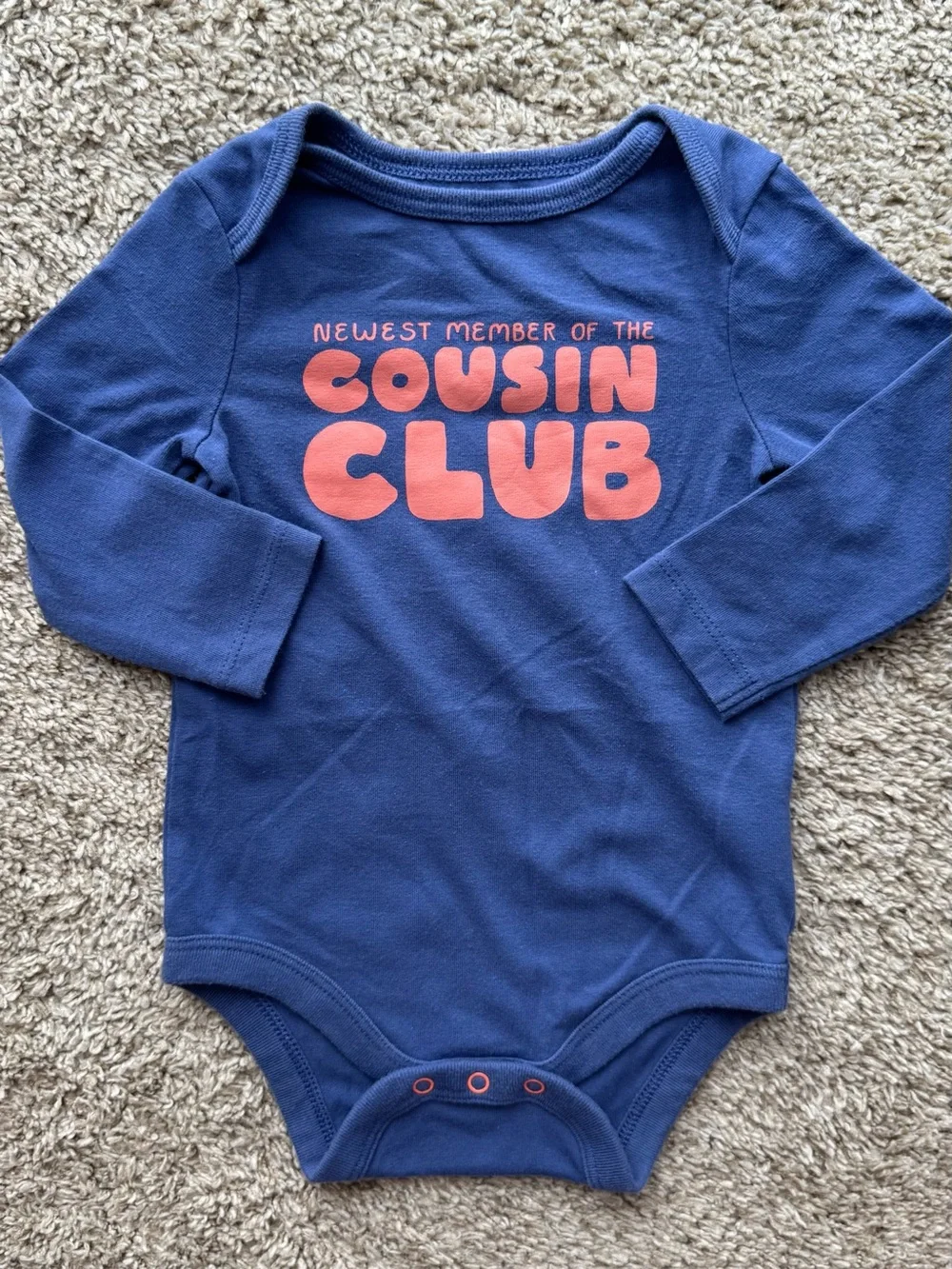 Cat & Jack Baby “Newest Member of the Cousin Club” Bodysuit 3-6M
